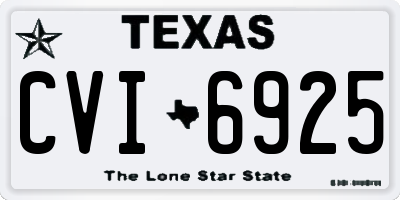 TX license plate CVI6925
