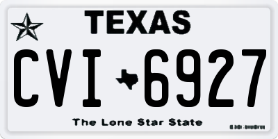 TX license plate CVI6927