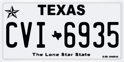 TX license plate CVI6935