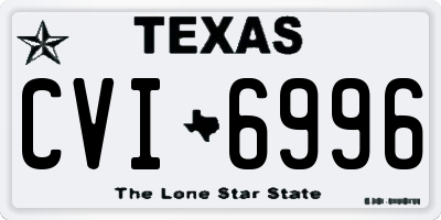 TX license plate CVI6996
