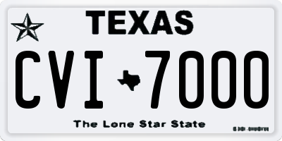 TX license plate CVI7000