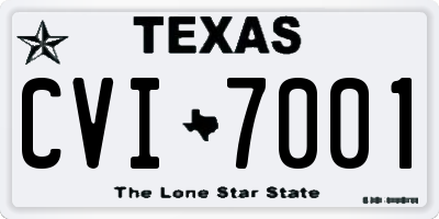 TX license plate CVI7001