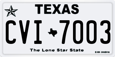 TX license plate CVI7003