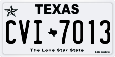 TX license plate CVI7013