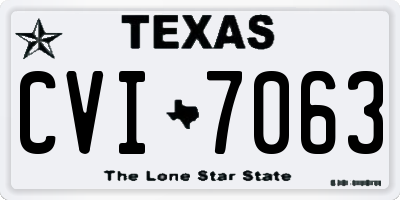 TX license plate CVI7063