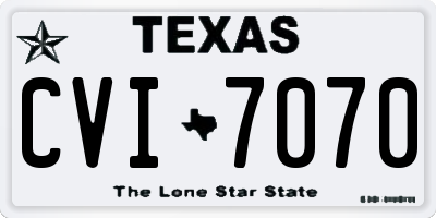 TX license plate CVI7070