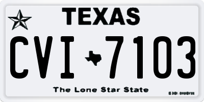 TX license plate CVI7103