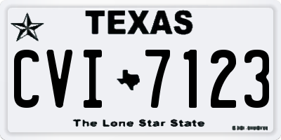 TX license plate CVI7123