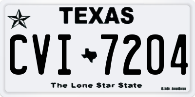 TX license plate CVI7204