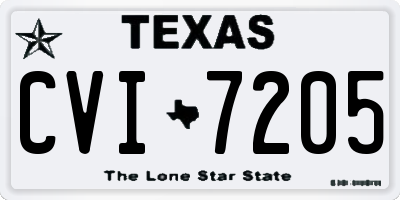 TX license plate CVI7205