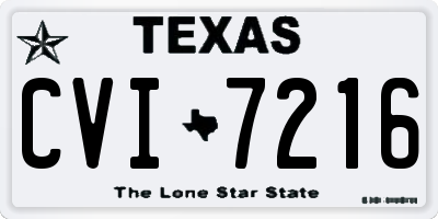 TX license plate CVI7216