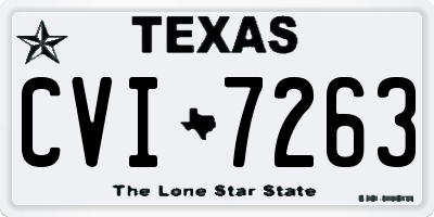TX license plate CVI7263
