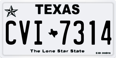 TX license plate CVI7314