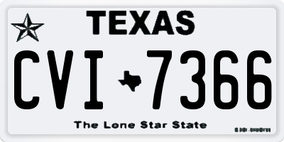 TX license plate CVI7366