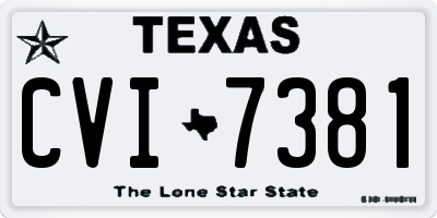 TX license plate CVI7381