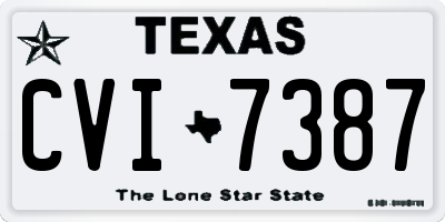 TX license plate CVI7387