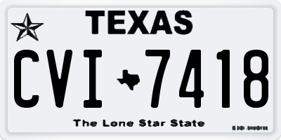 TX license plate CVI7418