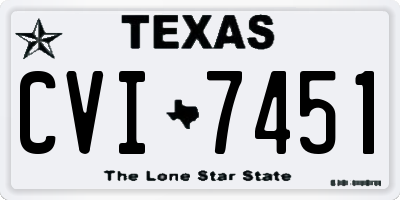 TX license plate CVI7451