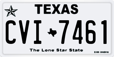TX license plate CVI7461
