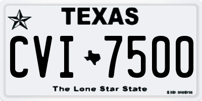 TX license plate CVI7500