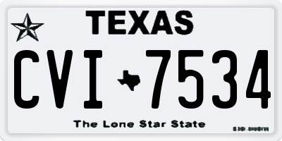 TX license plate CVI7534