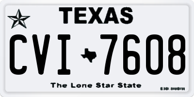 TX license plate CVI7608