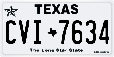 TX license plate CVI7634