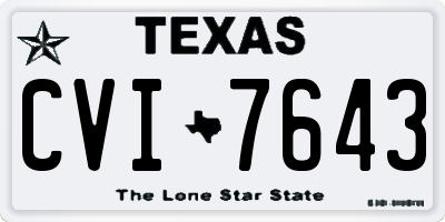 TX license plate CVI7643