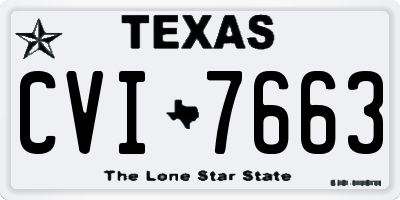 TX license plate CVI7663