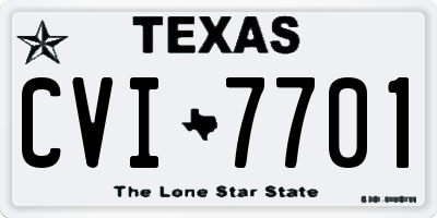 TX license plate CVI7701