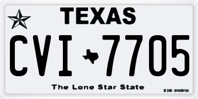 TX license plate CVI7705