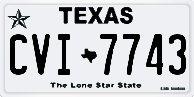 TX license plate CVI7743