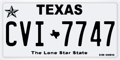 TX license plate CVI7747