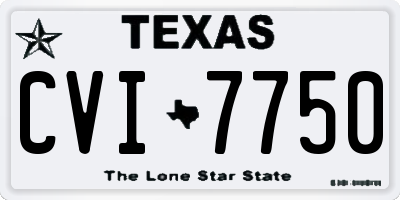TX license plate CVI7750