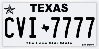 TX license plate CVI7777
