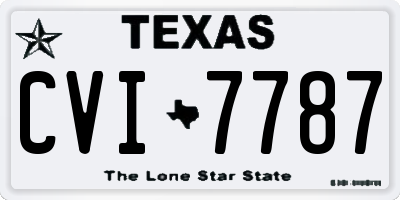 TX license plate CVI7787
