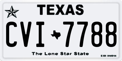 TX license plate CVI7788