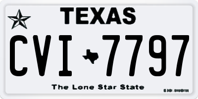 TX license plate CVI7797