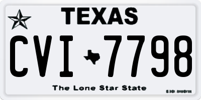 TX license plate CVI7798