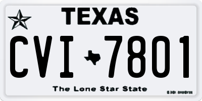 TX license plate CVI7801