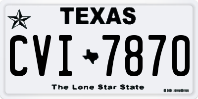 TX license plate CVI7870