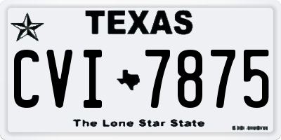 TX license plate CVI7875