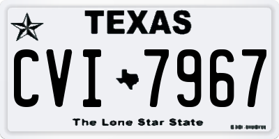 TX license plate CVI7967