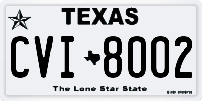 TX license plate CVI8002