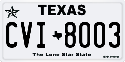 TX license plate CVI8003