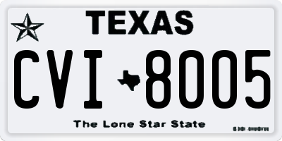 TX license plate CVI8005