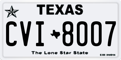TX license plate CVI8007