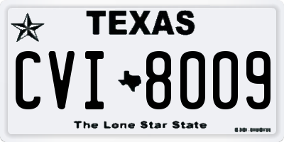TX license plate CVI8009