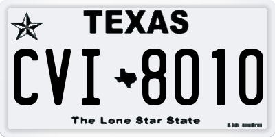 TX license plate CVI8010