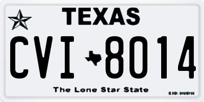 TX license plate CVI8014